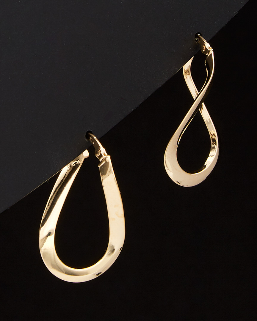 Italian Gold Square Twisted Hoops