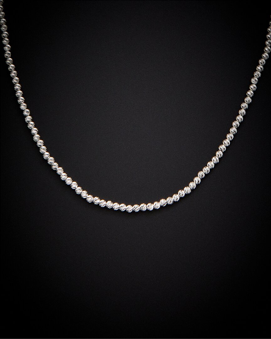 Italian Gold 14k  2.5mm Diamond Cut Bead Necklace