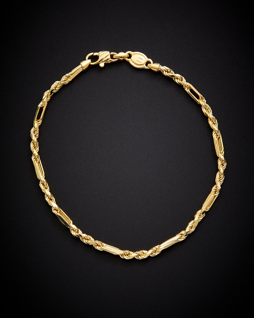 ITALIAN GOLD 14K ITALIAN GOLD ROPE BRACELET