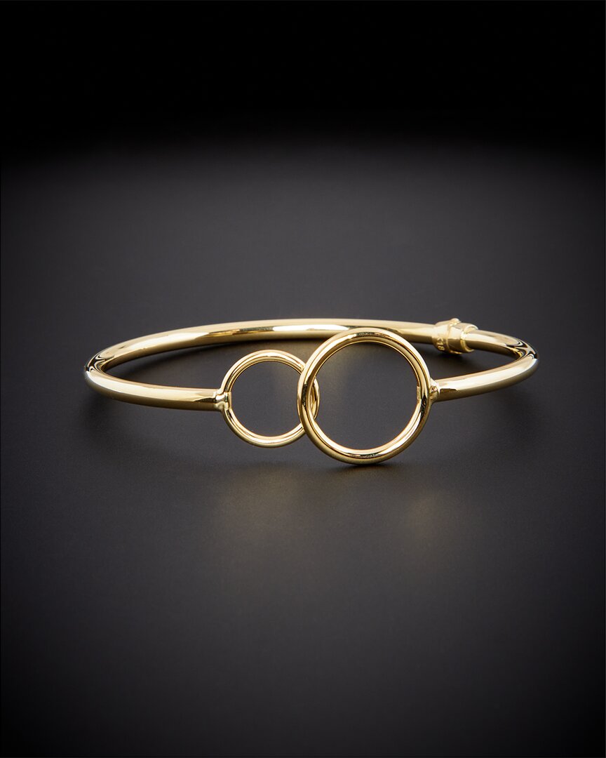 Italian Gold 18k Double Circle Bangle Bracelet