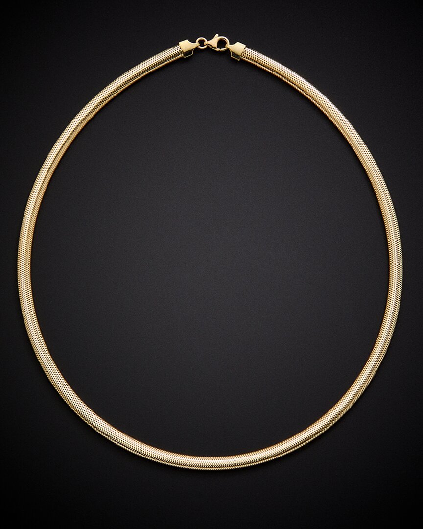 Italian Gold 14k  5mm Flat Mesh Necklace