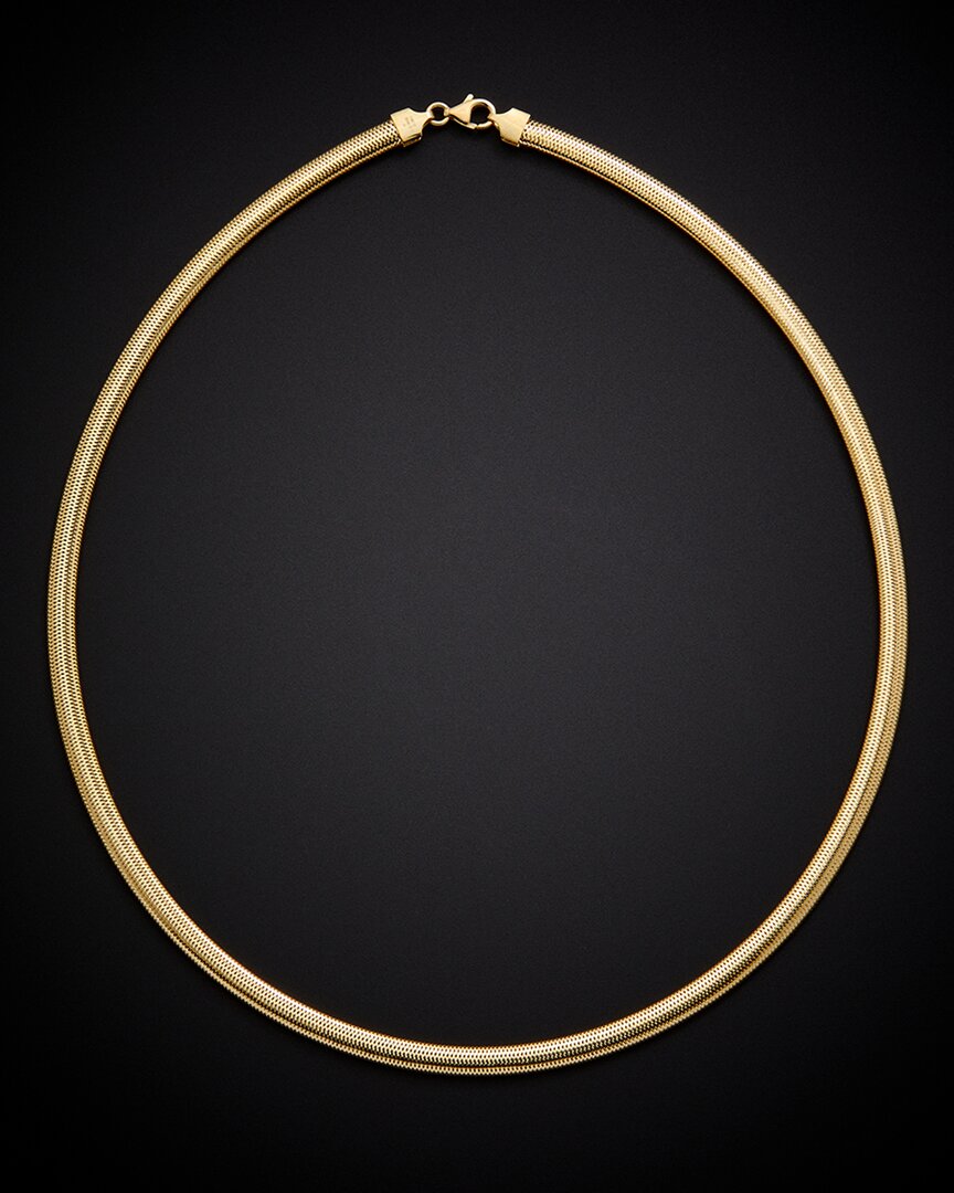 Italian Gold 18k  5mm Flat Mesh Necklace