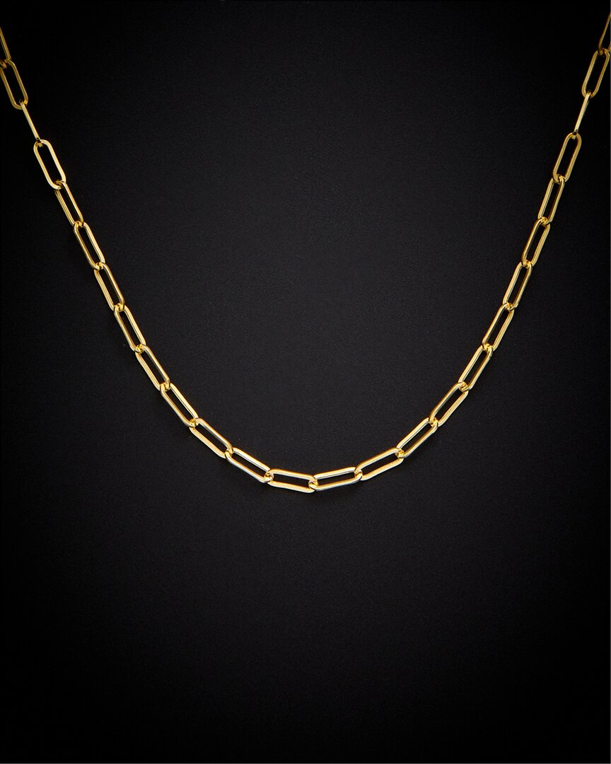 Italian Gold 18k  2.5mm Polished Paperclip Chain Necklace