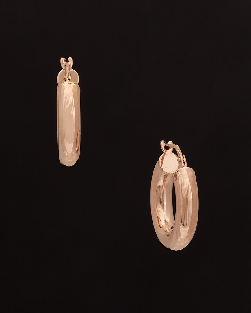 Italian Gold 14k Italian Rose Gold Polished Hoops