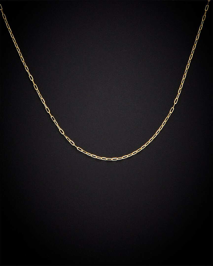 Italian Gold 14k  1mm Paperclip Chain Necklace