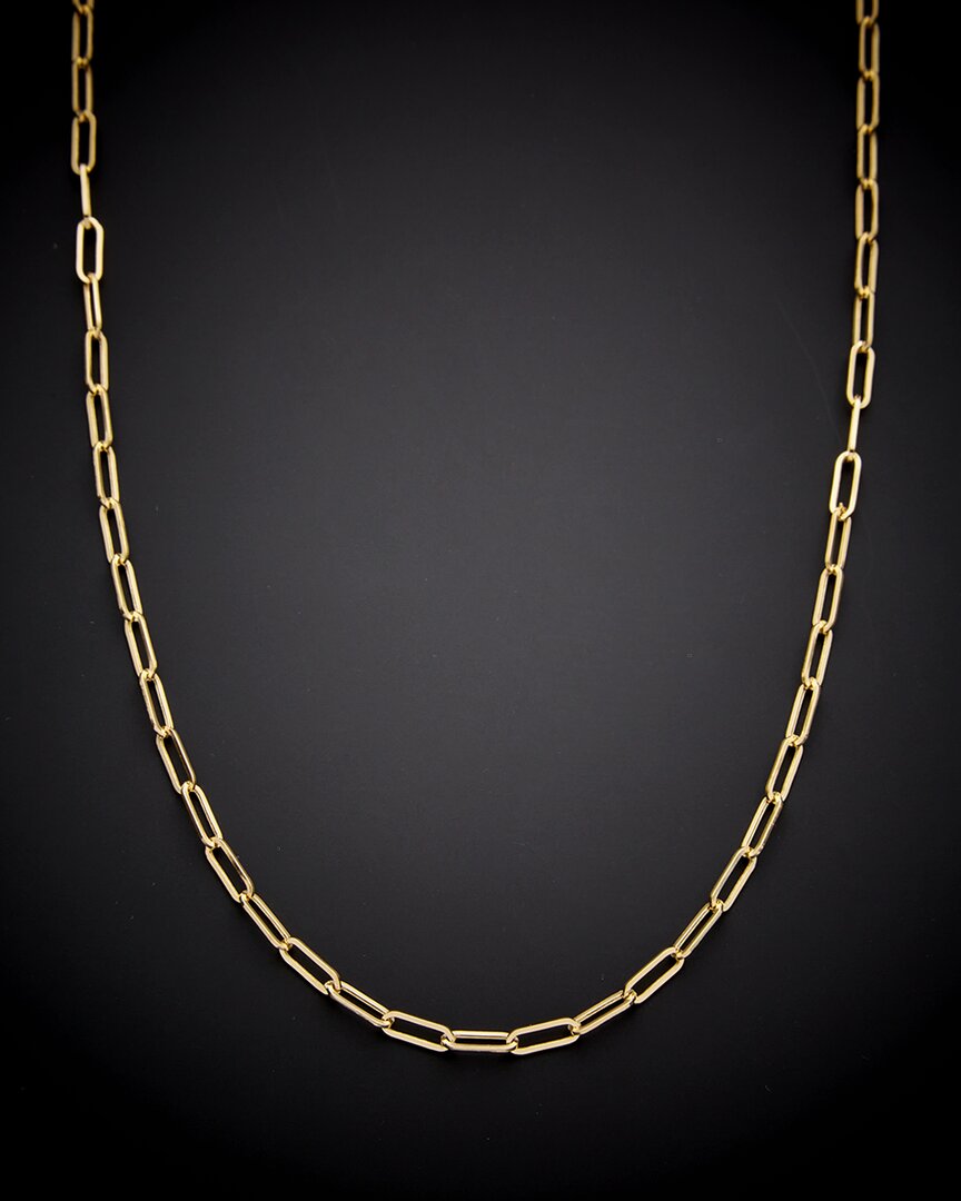 Italian Gold Paperclip Chain Necklace