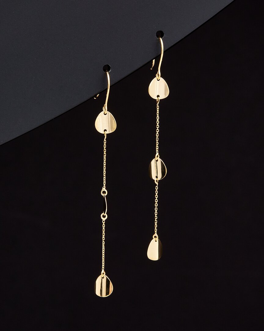 Italian Gold Petals Dangle Earrings