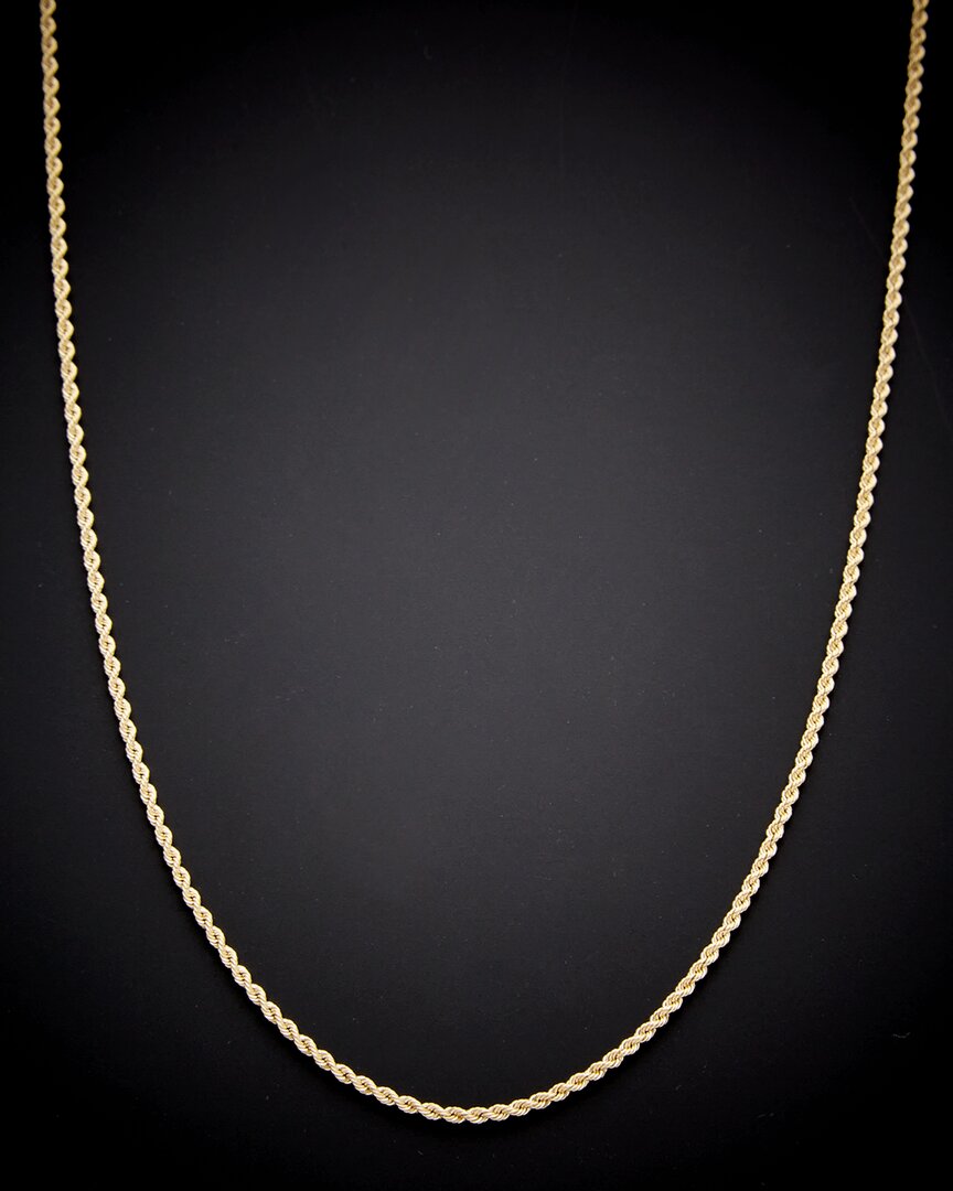 Italian Gold 14k  Hollow Rope Chain Necklace