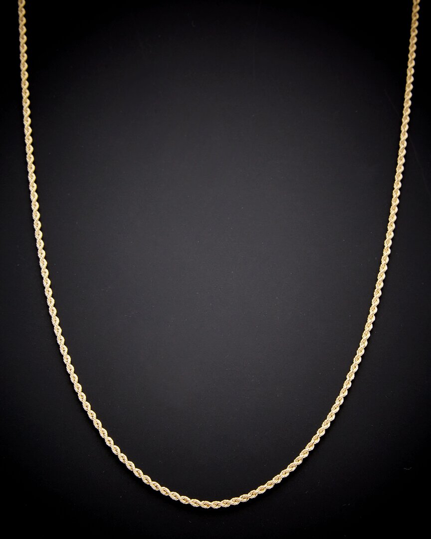 Italian Gold Hollow Rope Chain Necklace