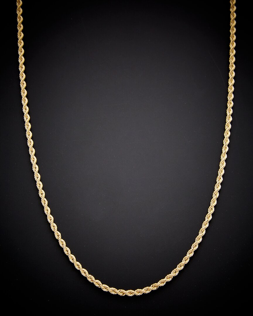 Italian Gold Hollow Rope Chain Necklace