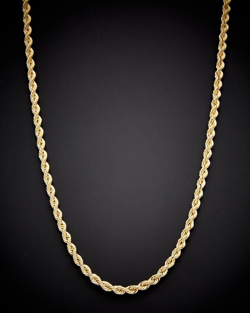 Italian Gold Hollow Rope Chain Necklace