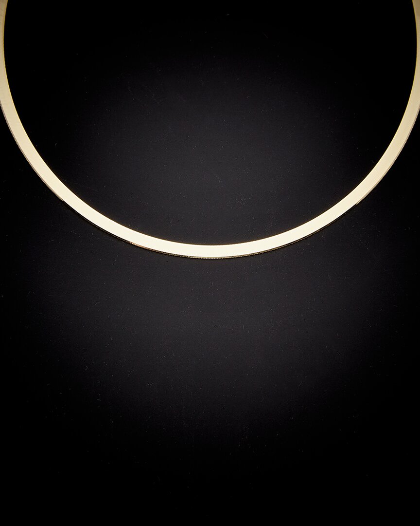 Italian Gold Herringbone Chain Necklace