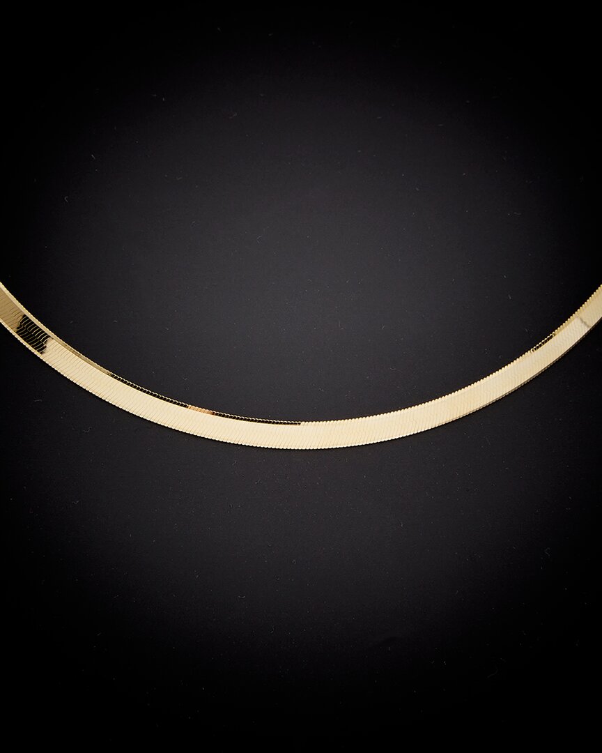 Italian Gold Herringbone Chain Necklace