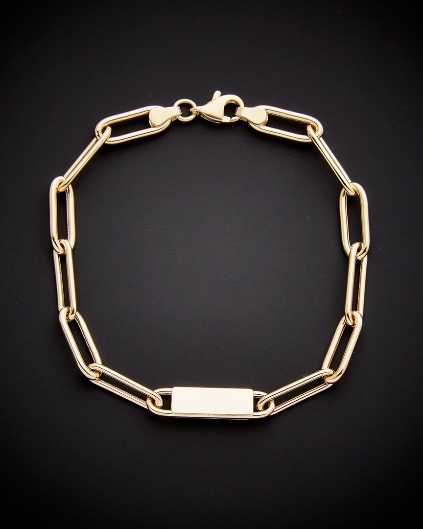 Italian Gold Paperclip Chain Bracelet