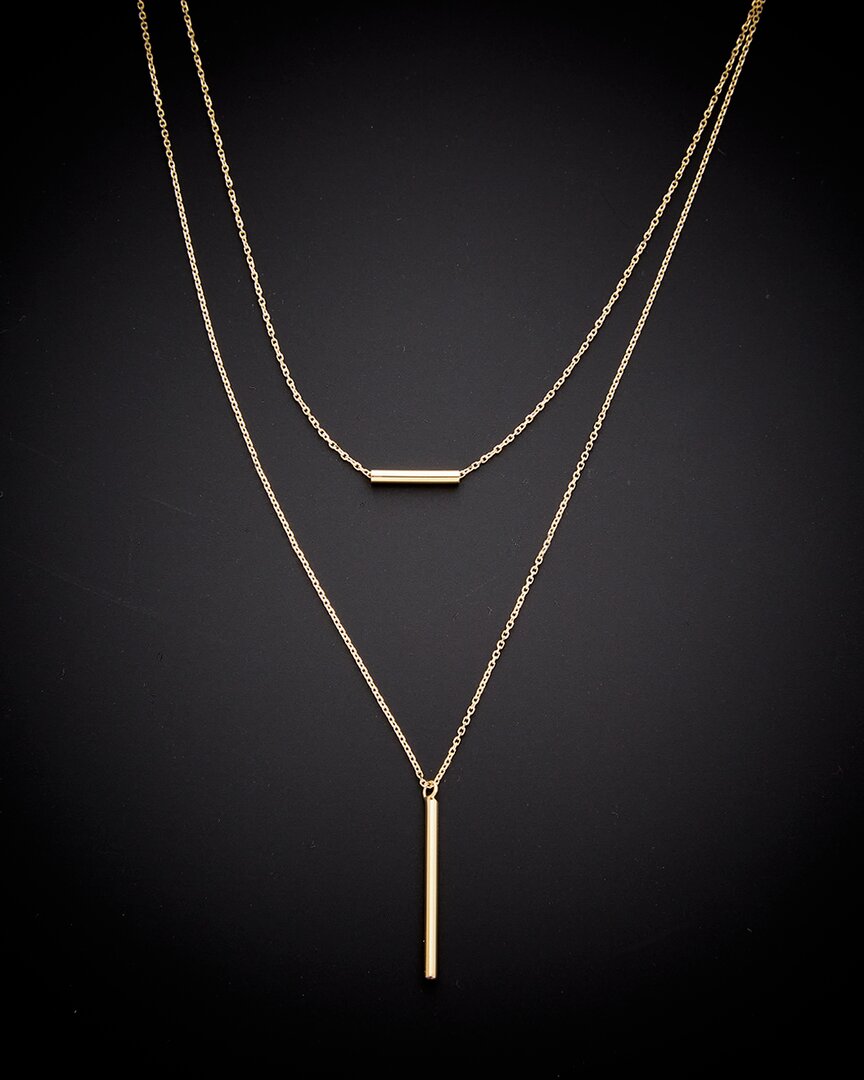 Italian Gold Tube Layer Necklace