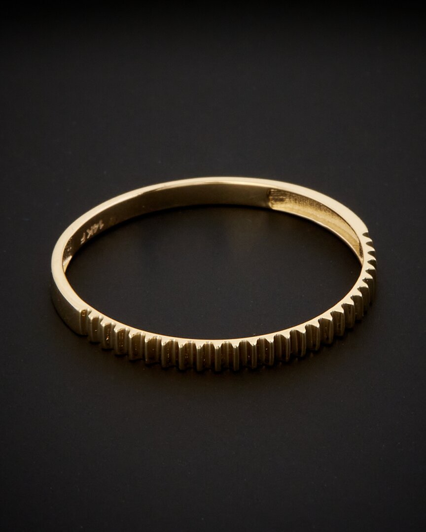 Italian Gold Ribbed Band Ring