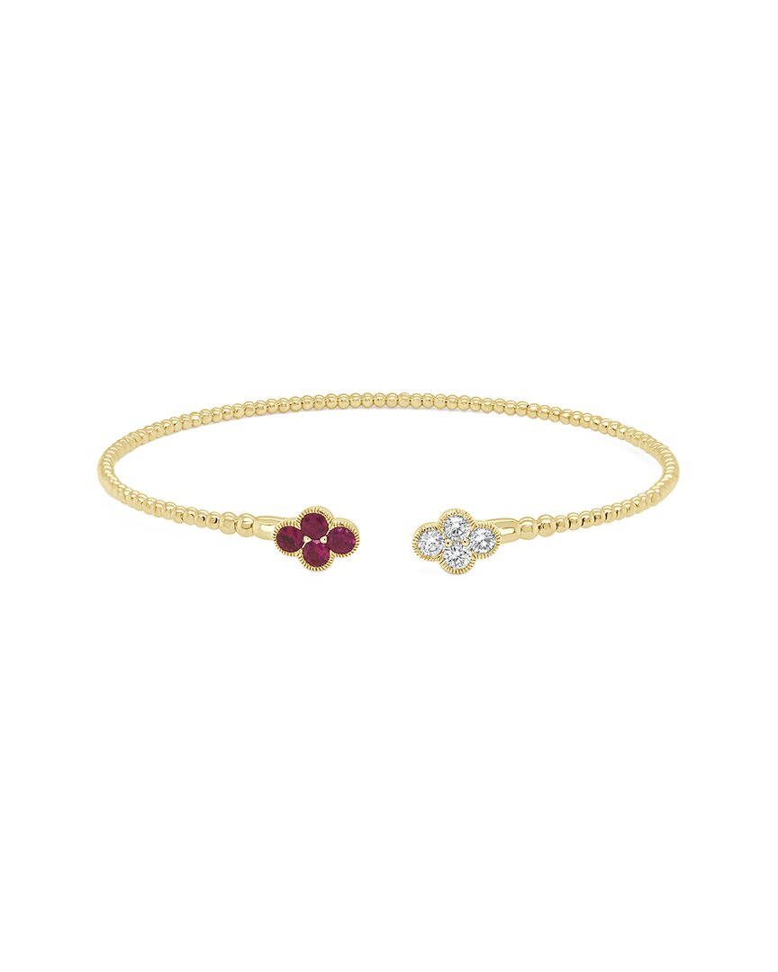 Sabrina Designs 14k 0.66 Ct. Tw. Diamond & Ruby Stackable Cuff Bracelet