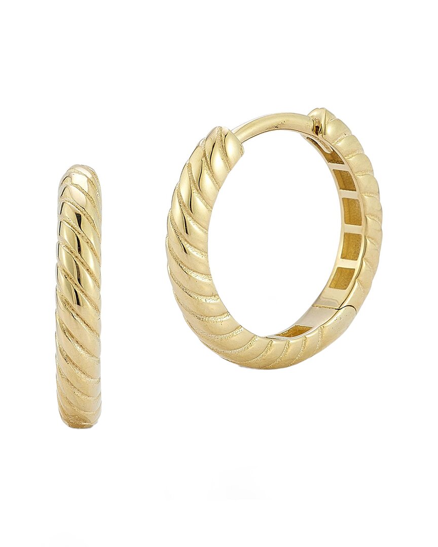 Italian Gold 14k Twist Huggie Hoops