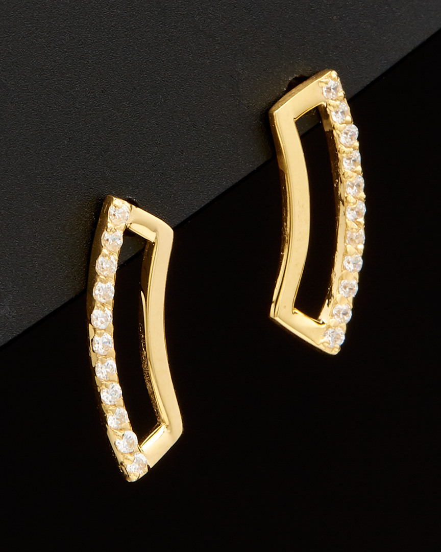 Italian Gold Cz Earrings