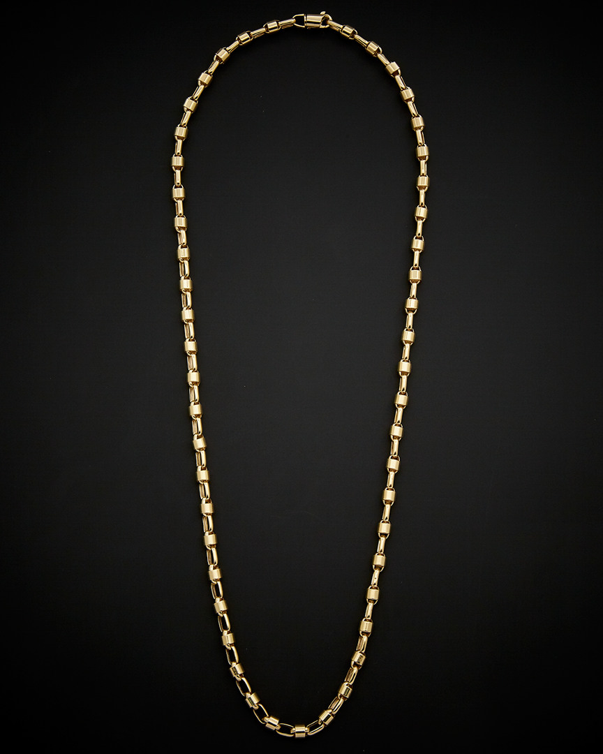 Shop Italian Gold 14k  Men's Bullet Link Necklace