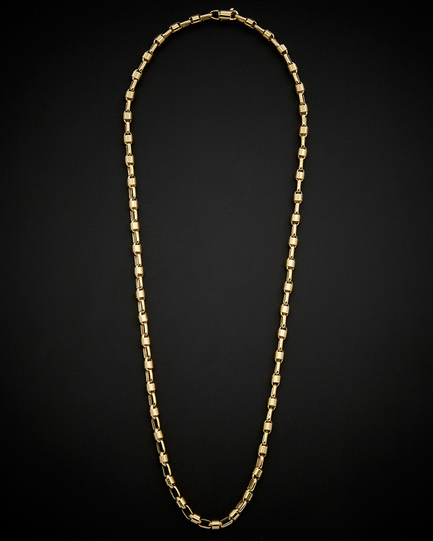 Italian Gold 14k Men's Bullet Link Necklace
