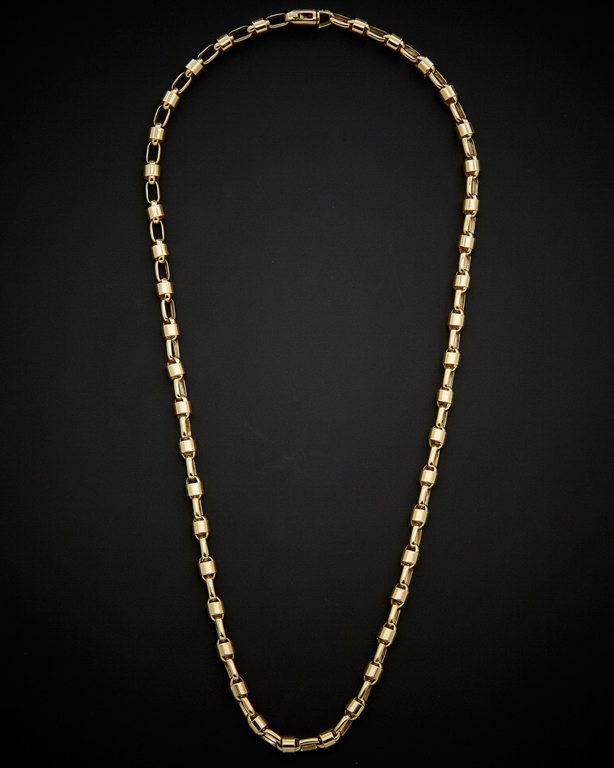 Italian Gold 14k  Men's Bullet Link Necklace