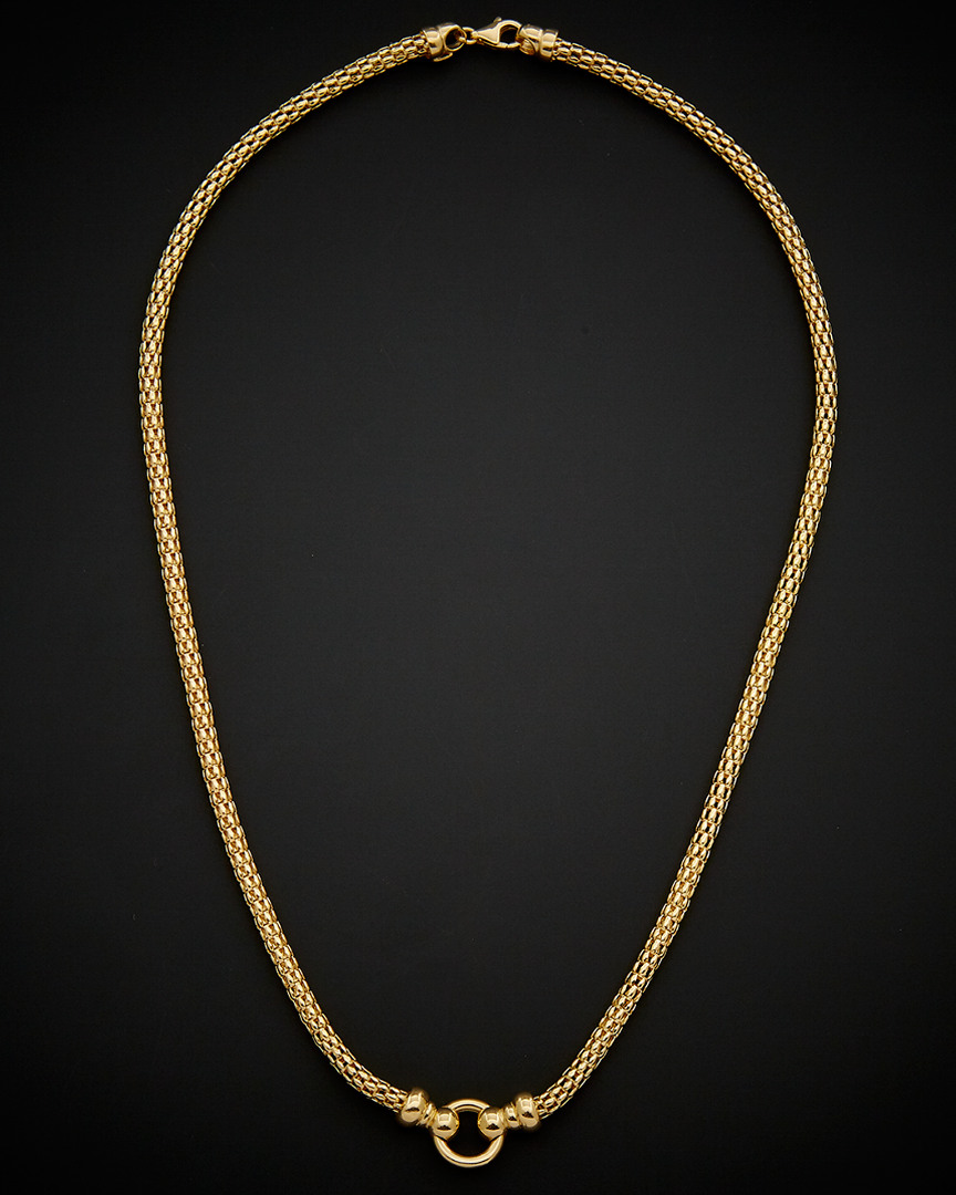 Italian Gold 14k  Puffed Mesh Necklace