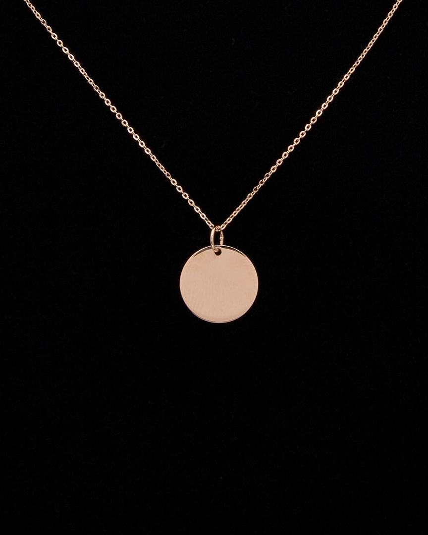 Italian Rose Gold Disc Necklace