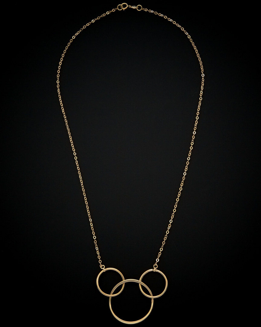 Italian Gold Triple Circle Necklace