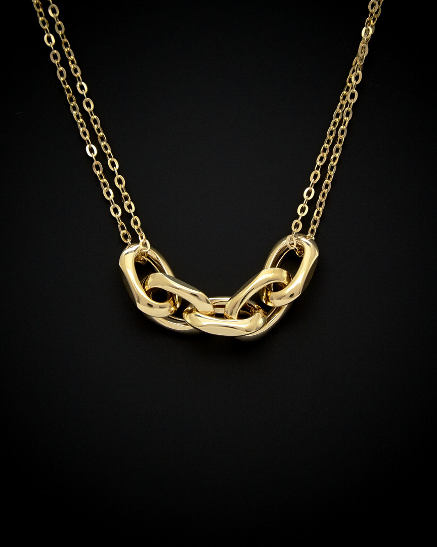 Italian Gold Fancy 5-link Forzatina Double Strand Necklace