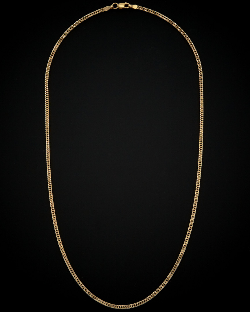 Italian Gold Two-tone Pave Curb Necklace