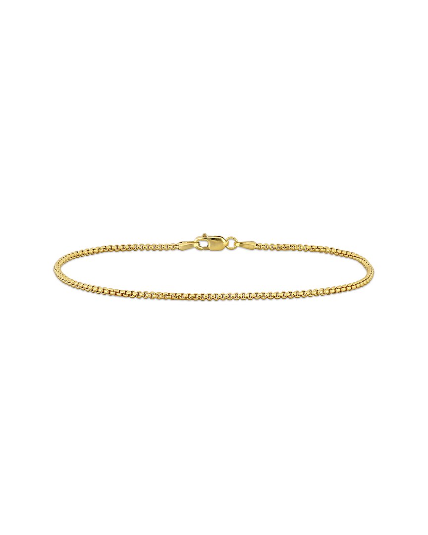 Italian Gold 10k Box Link Chain Ankle Bracelet