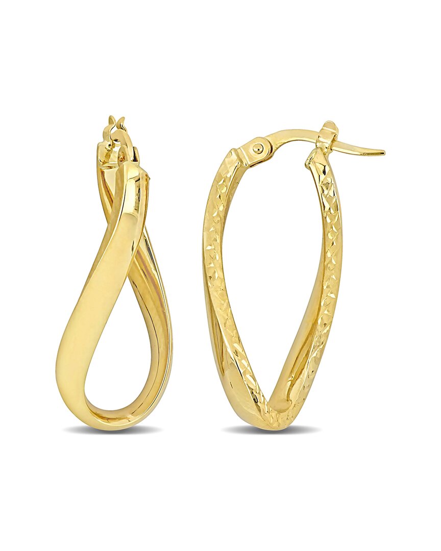Italian Gold 14k Twisted Hoops