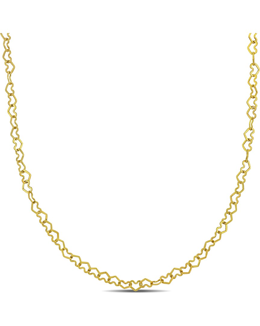 Italian Gold 14k Heart Link Chain Necklace