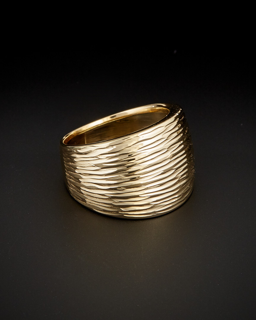 Italian Gold Diamond Cut Cigar Band Ring