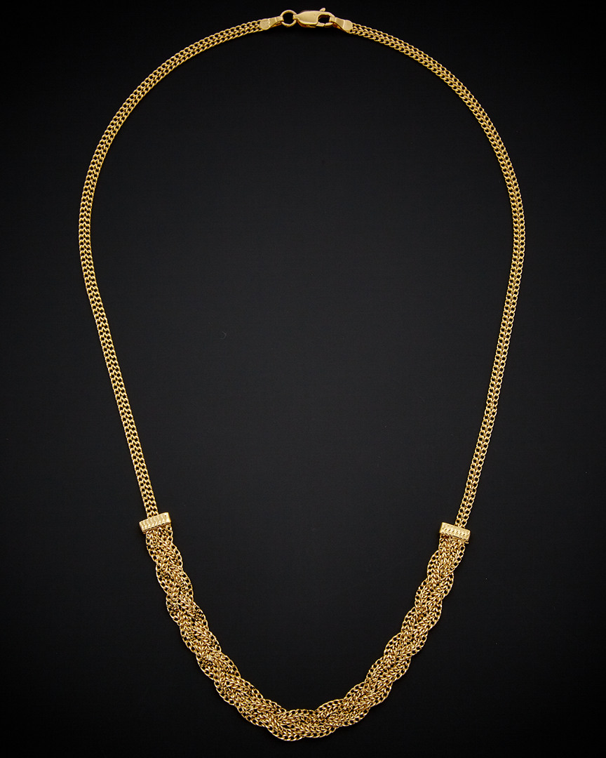 Italian Gold Fancy Braided Curb Link Necklace