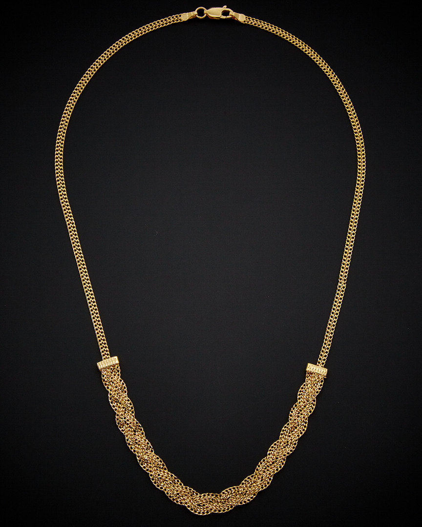 Italian Gold Fancy Braided Curb Link Necklace