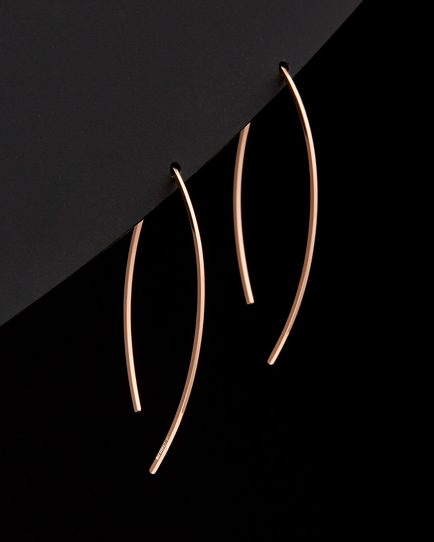 Italian Gold Bar Wishbone Threader Earrings