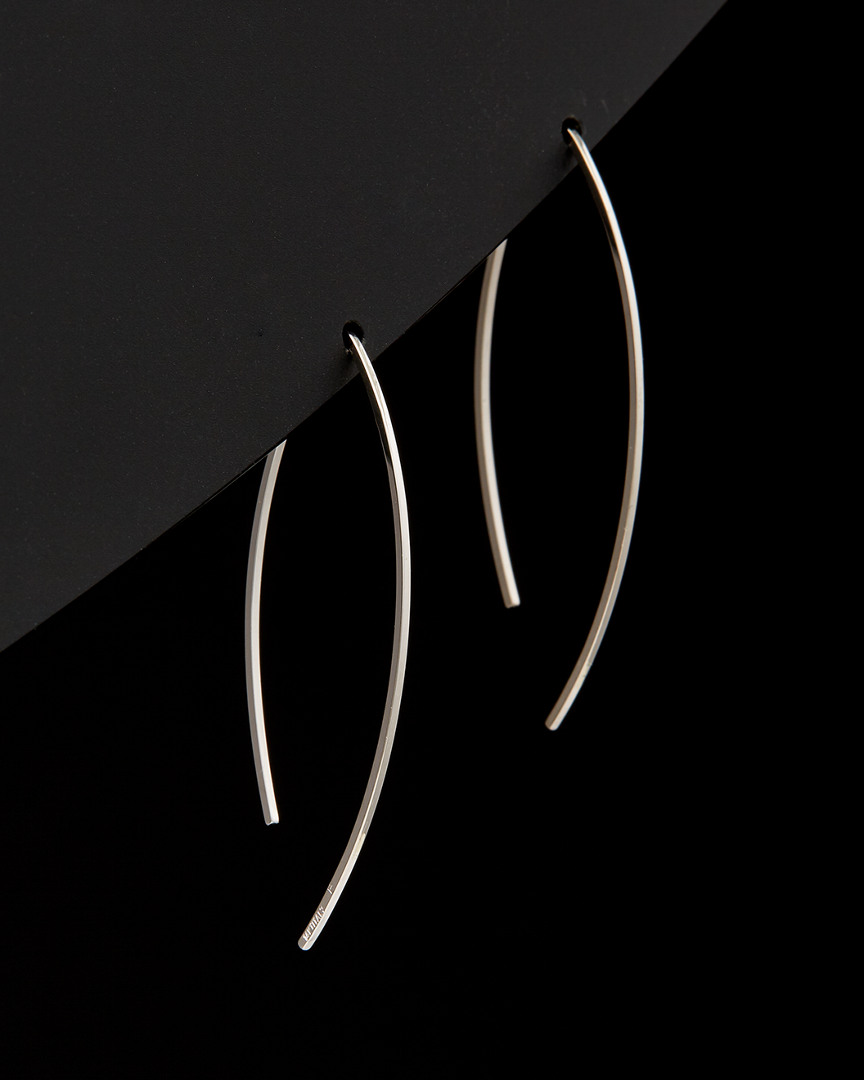 Italian Gold 14k  Bar Wishbone Threader Earrings