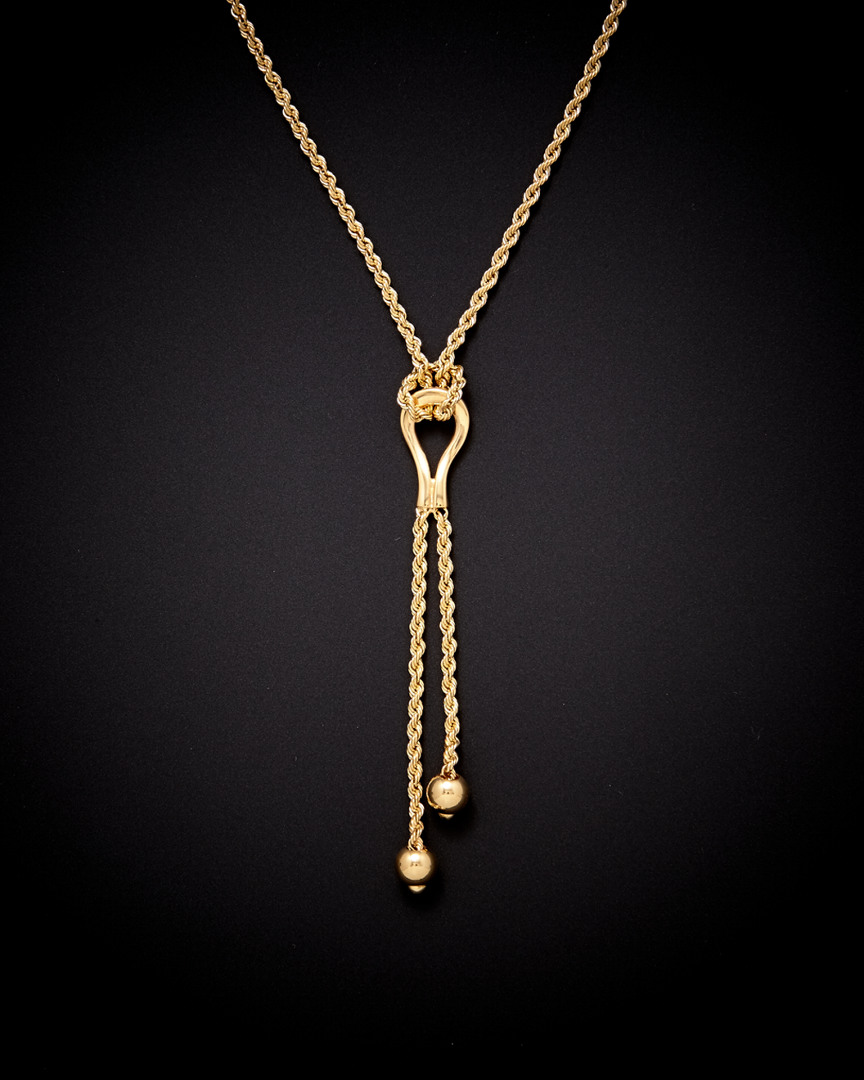 Italian Gold Lariat Necklace
