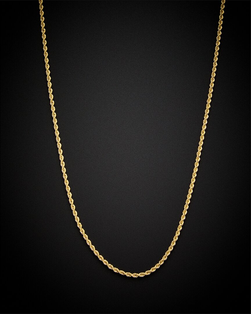 Italian Gold 14k  Hollow Rope Necklace