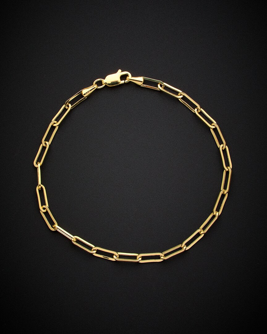 Italian Gold Paperclip Chain Bracelet