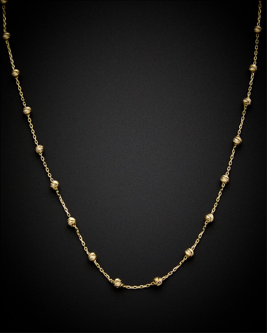 Italian Gold Bead Station Necklace
