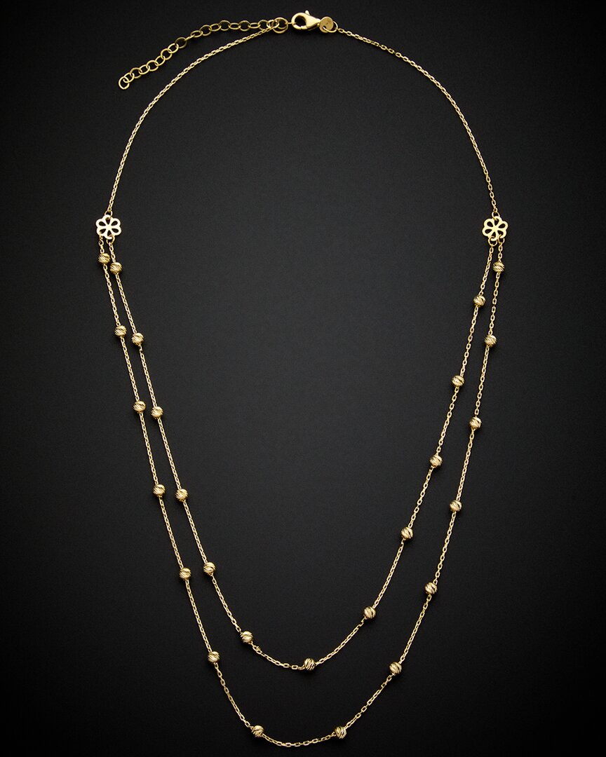 Italian Gold Bead Station Necklace