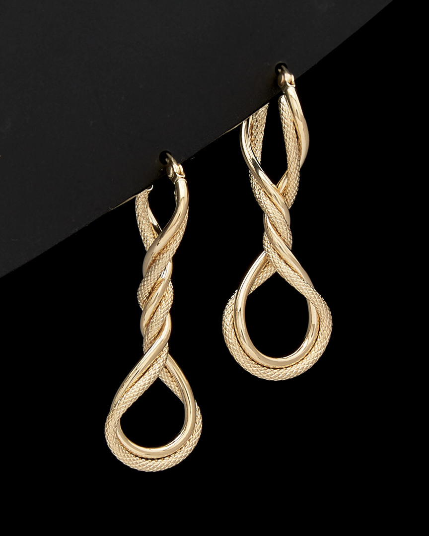 Italian Gold Twisted Drop Earrings