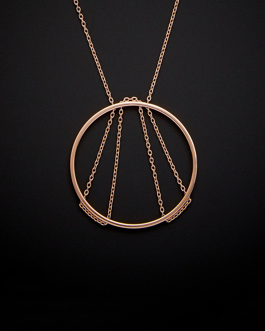 Italian Rose Gold Fancy Circle Necklace