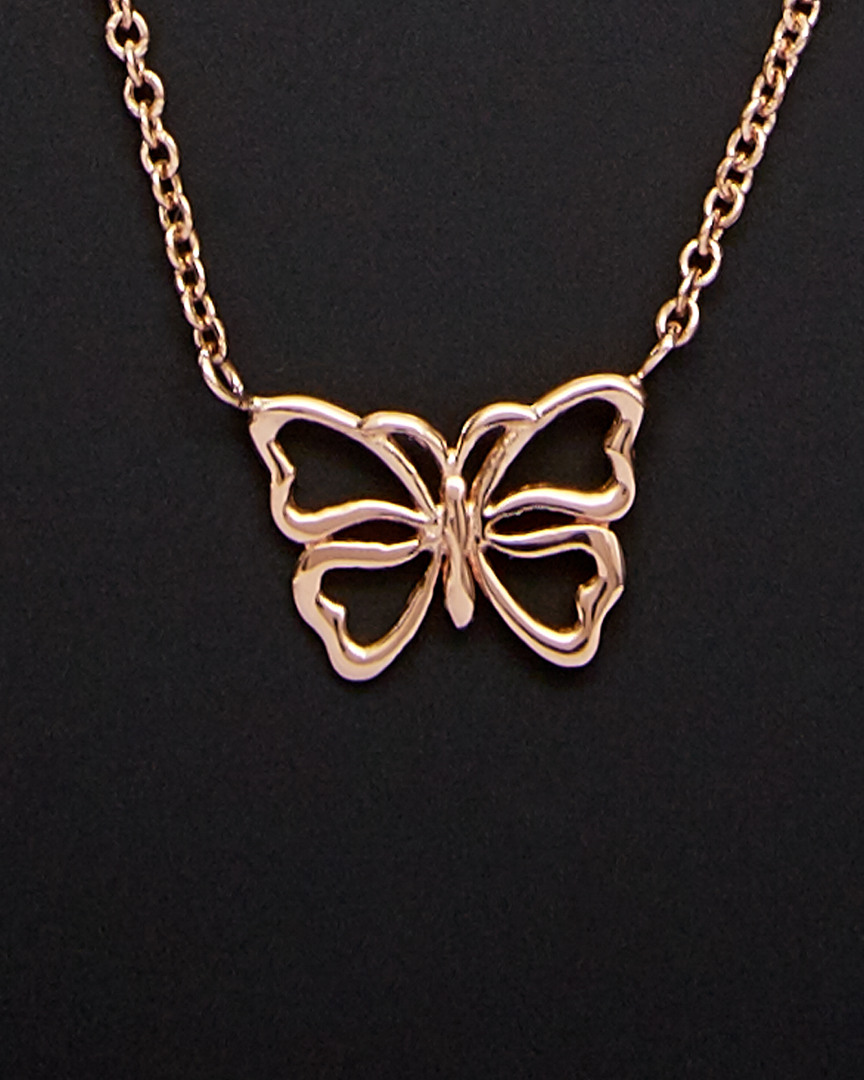 Italian Rose Gold 14k  Butterfly Necklace
