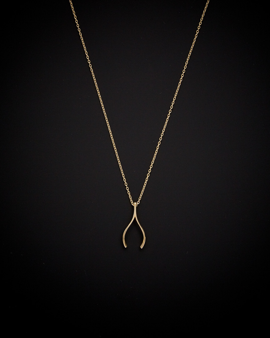 Italian Gold Wishbone Necklace