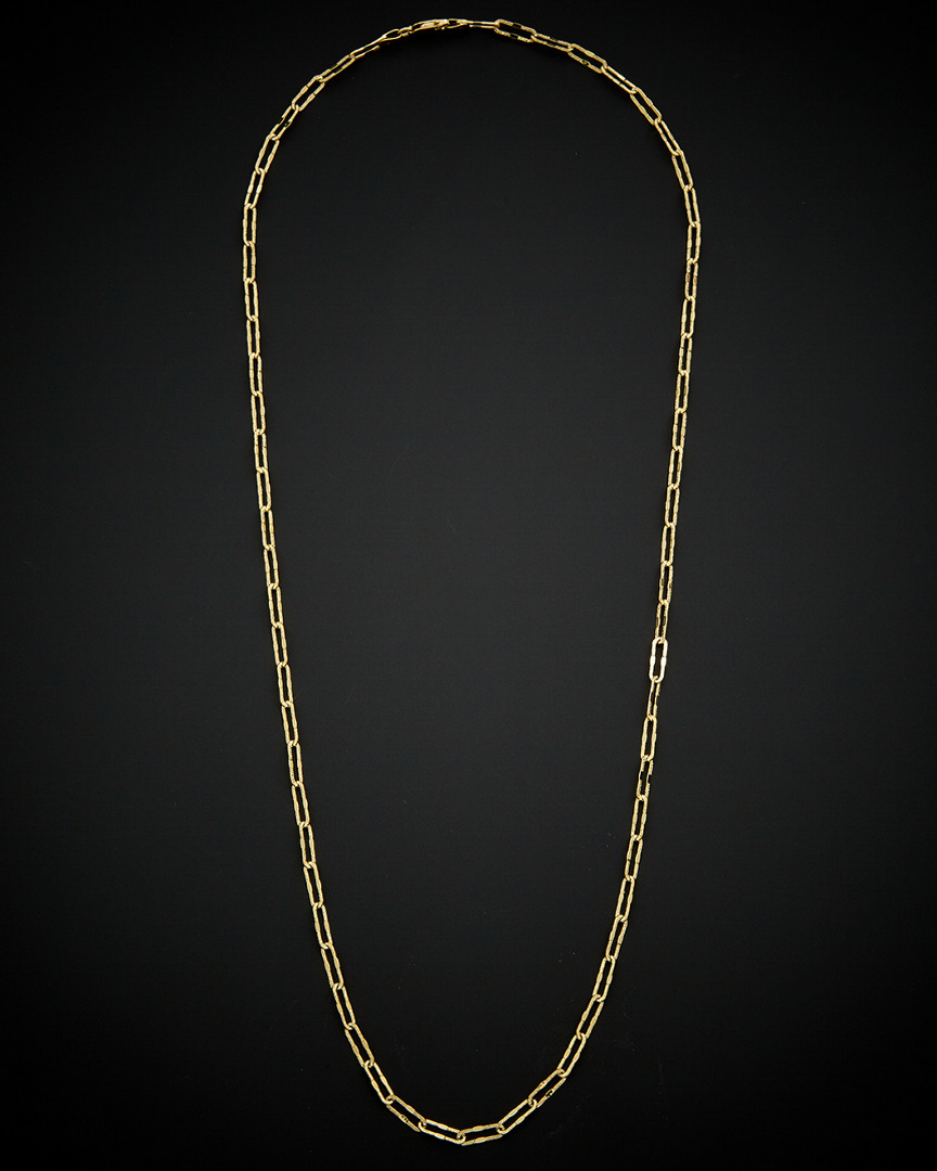 Italian Gold Stardust Finish Paperclip Chain Necklace