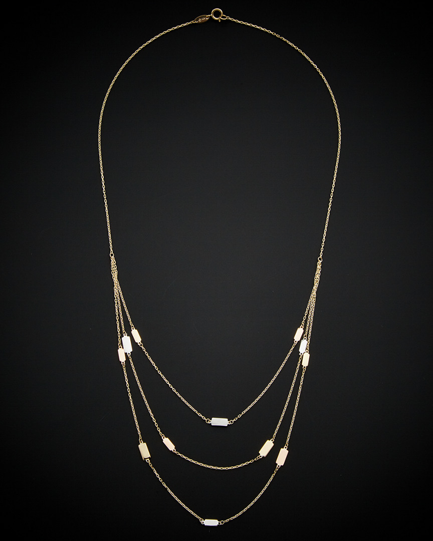 Italian Gold Tri-tone 3-layer Necklace